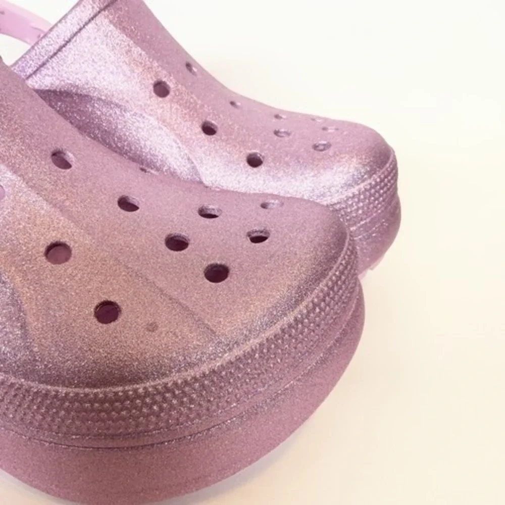 NWOB Crocs Pink Bella Glitter Clog Ballerina Wedge Sandals Unisex‎ M7/W9 China